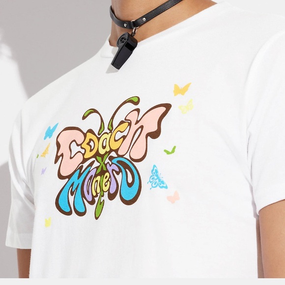 Coach Tops - Coach New York X Lil Nas White Butterfly T-Shirt Montero